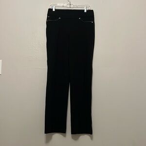 NYGARD SLIMS Women’s Pants Medium Black Elastic Waist Stretch Straight Leg 10-12